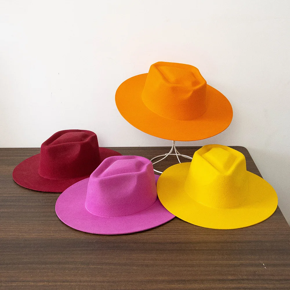

Women's Arrow-Shaped Wool Felt Hat New Autumn/Winter Casual Hat 100% WoolWide Brim Unisex SuitableforEverydayWearand HorseRiding