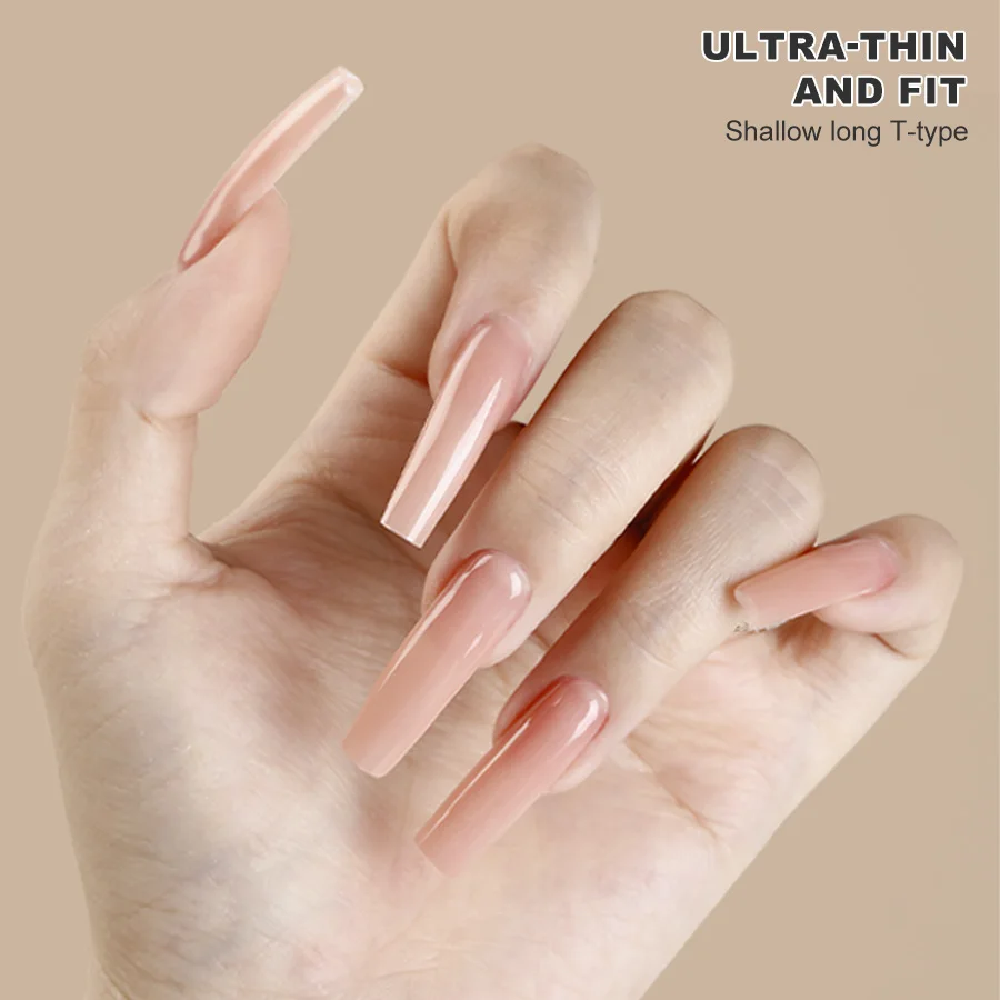 240PCS Spitz Lange Sarg Platz Acryl Falsche Gefälschte Nagel Spitze Sarg Acryl Halb Nagel Tipps Transparent Nail art Dekoration werkzeug