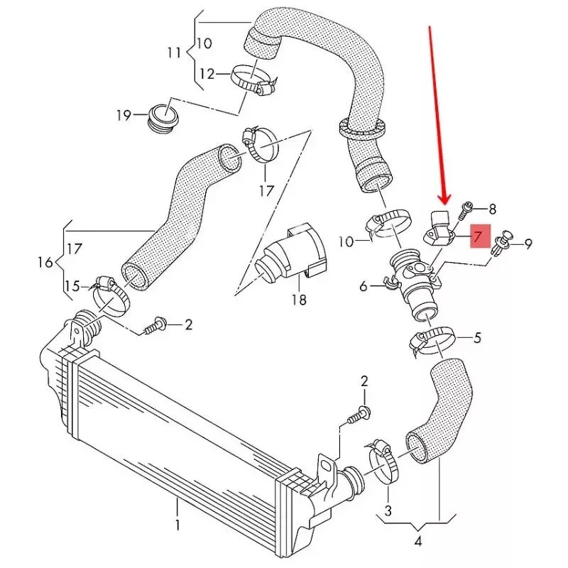 0281006059 03K906051 Czujnik ciśnienia w kolektorze dolotowym turbosprężarki TDI (4 bar / 4-Bar MAP Sensor) do VW i Audi — zdjęcie 3