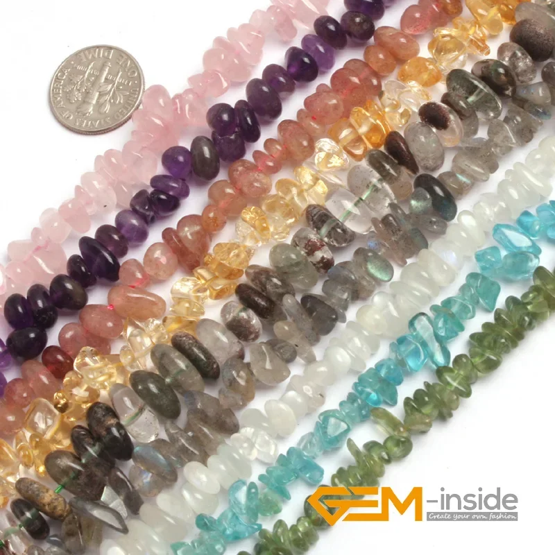 AliExpress GEM-inside Natural 6x8mm Assorted Stones Freeform Chips gravel Nugget Beads For Jewelry Making Strand 15"DIY Loose Jewelry Beads