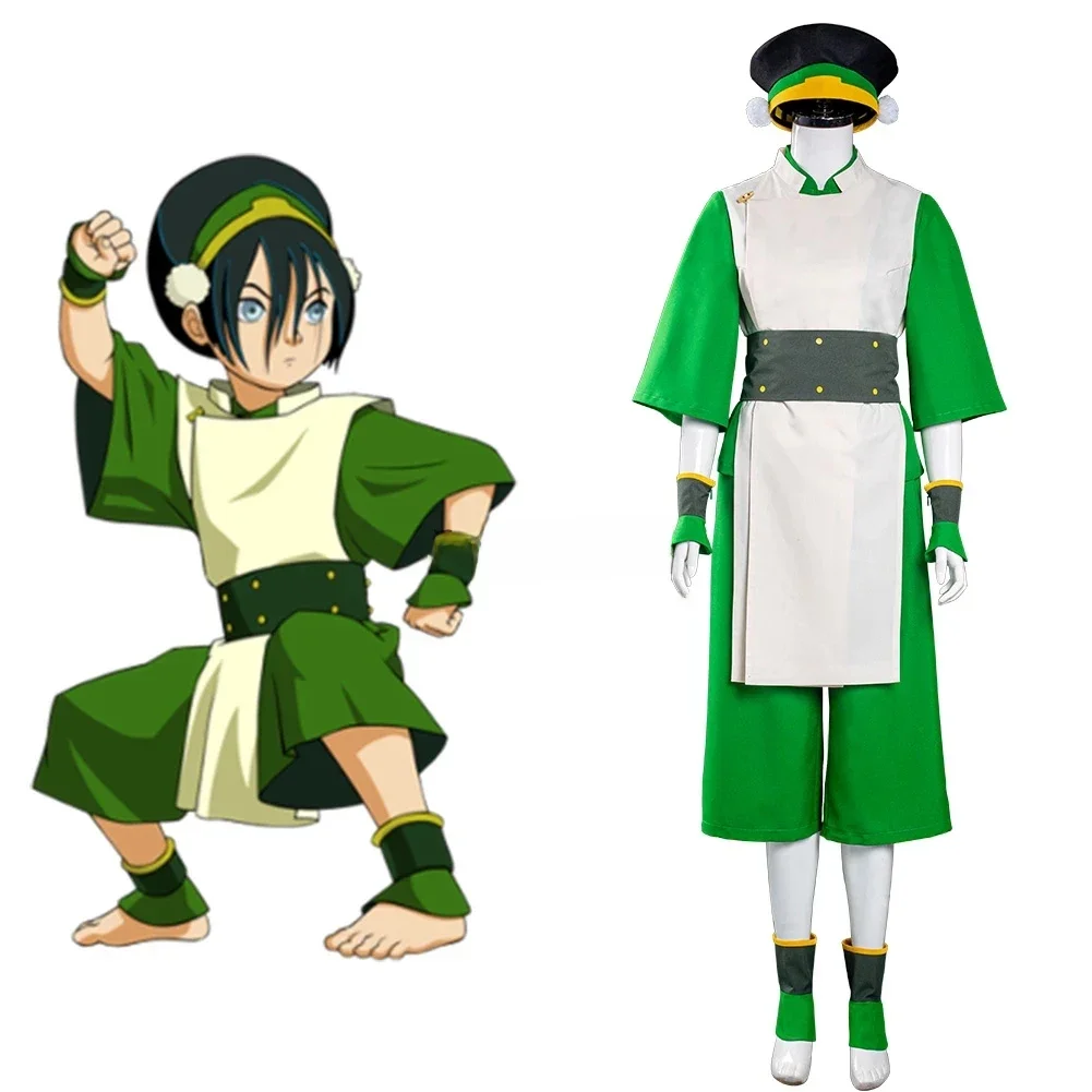 Halloween Carnaval Party Pak Avatar The Last Airbender Toph Bengfang Cosplay Kostuum Vest Broek Outfits Voor Volwassenen - afbeelding 2