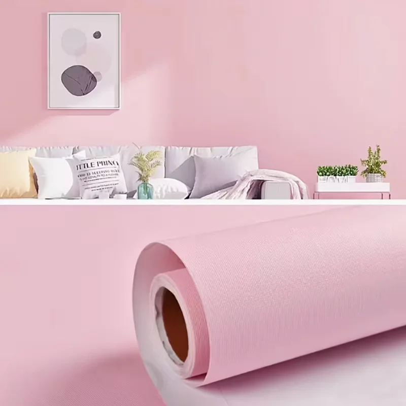 Wallpaper macaron tahan air dan tahan lembab berperekat 40cm untuk wallpaper dekorasi dinding latar belakang ruang tamu kamar tidur