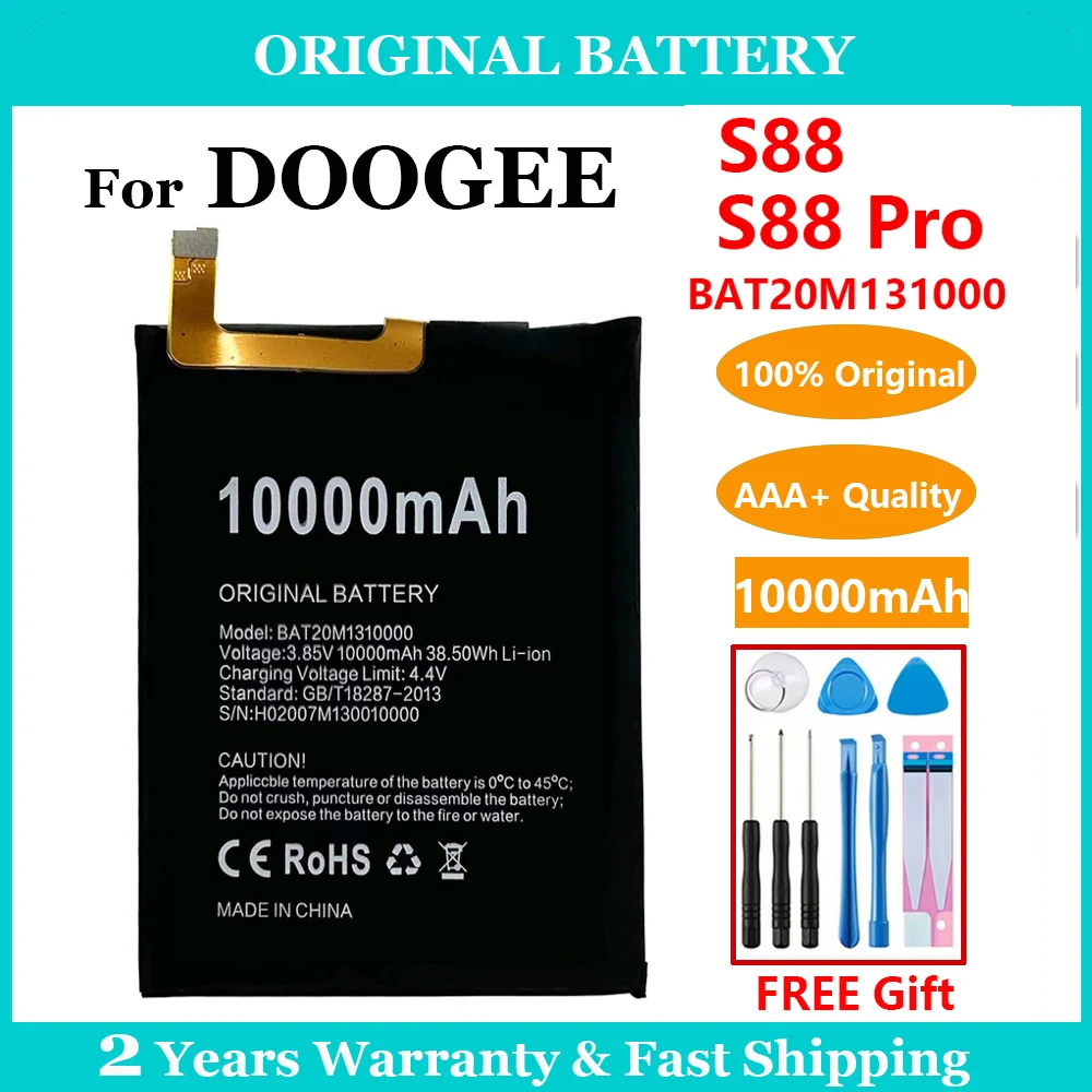 100% Genuine Original 10000mAh BAT20M1310000 Doogee S88 S88 Pro Battery For DOOGEE S88 S88Pro S88Plus Replacement Batteries+Tool