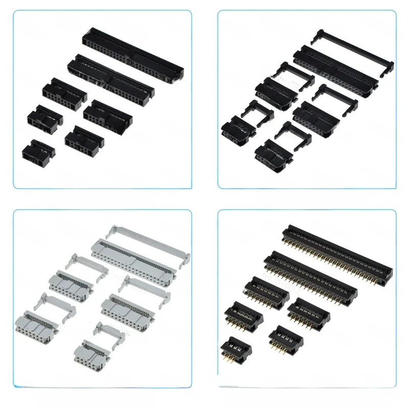 Connecteur de câble de téléchargement femelle, 5/10 pièces, 1.27/2.0/2.54mm Fc-6/8/10/12/14/16/20/30/40/50/64 broches/P, connecteur de câble de téléchargement, boîte Idc, fil de prise