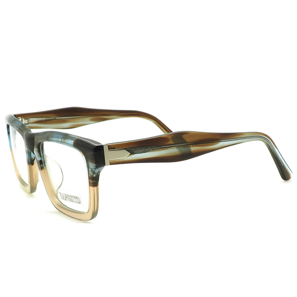 Trendy Vintage Men Handmade Optical Glasses Frames Women Square Eyeglasses Frames Oversized Prescription Retro Spectacles Blue