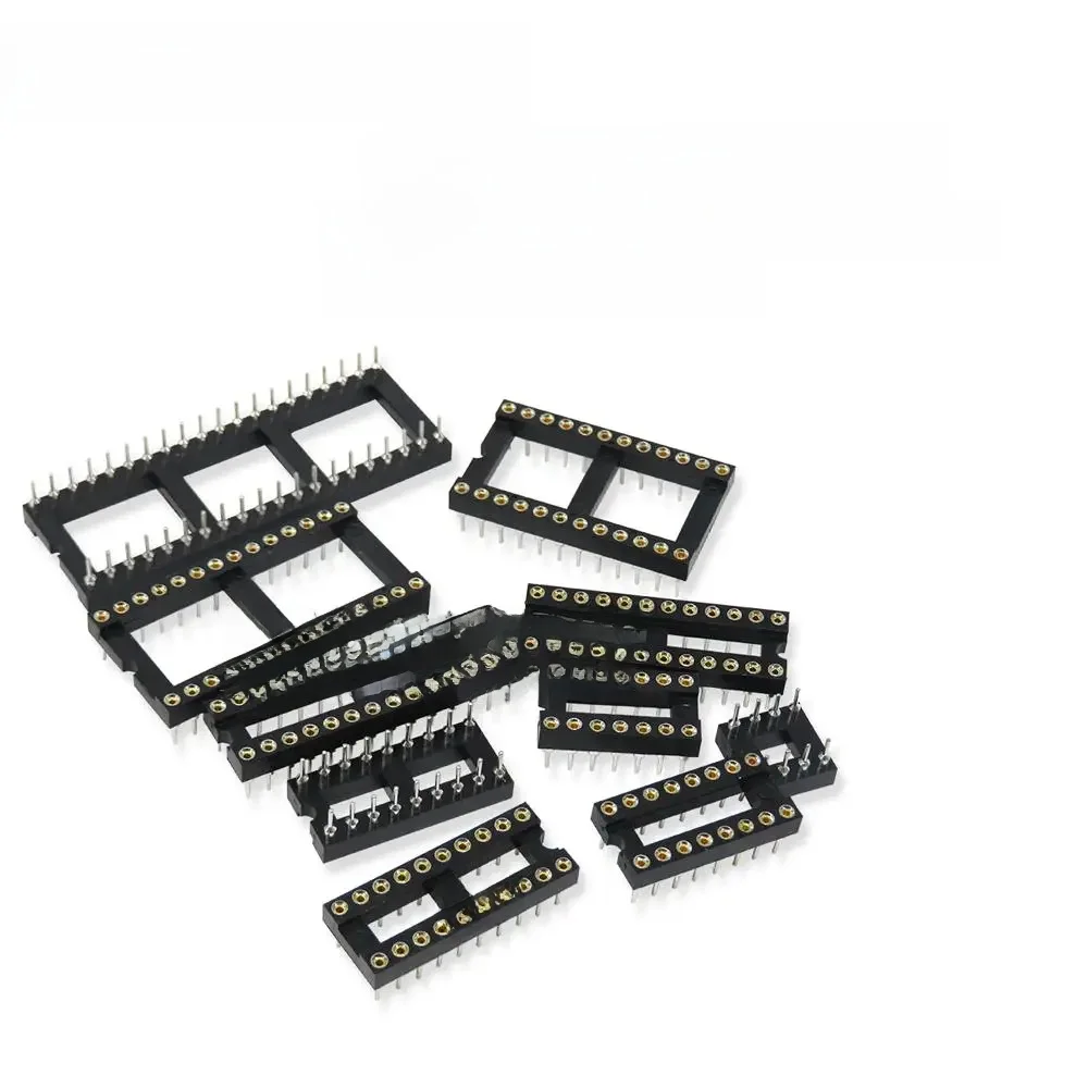 Prises IC carrées et rondes, connecteur DIP, DIP6, DIP8, DIP14, DIP16, DIP18, DIP20, DIP28, DIP40, 6, 8, 14, 16, 18, 20, 24, 28, 40 broches, 10 pièces
