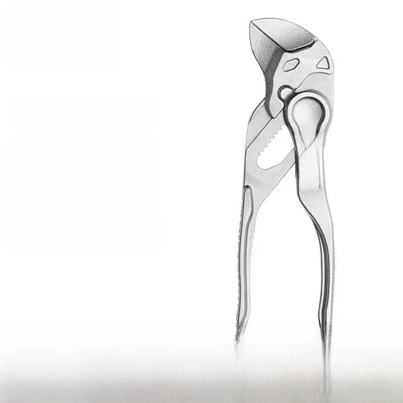 KNIPEX 86 04 100 Pliers Wrench Mini XS 100 mm Length Adjustable High-Stability Plier with Multifunction Bending Gripping Holding