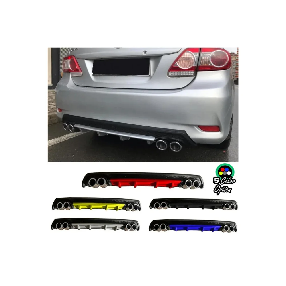 For Toyota Corolla Car Rear Bumper Diffuser Black ABS Plastic Car Styling Spoiler Deflector Body Kit Splitter Lip