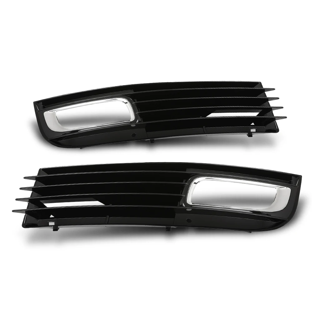 

Front Bumper Fog Lights Cover Grille Fit for Audi A8 D3 2008-2010 Glossy Black Left & Right Replacement for 4E0807680B, 4E0807679B