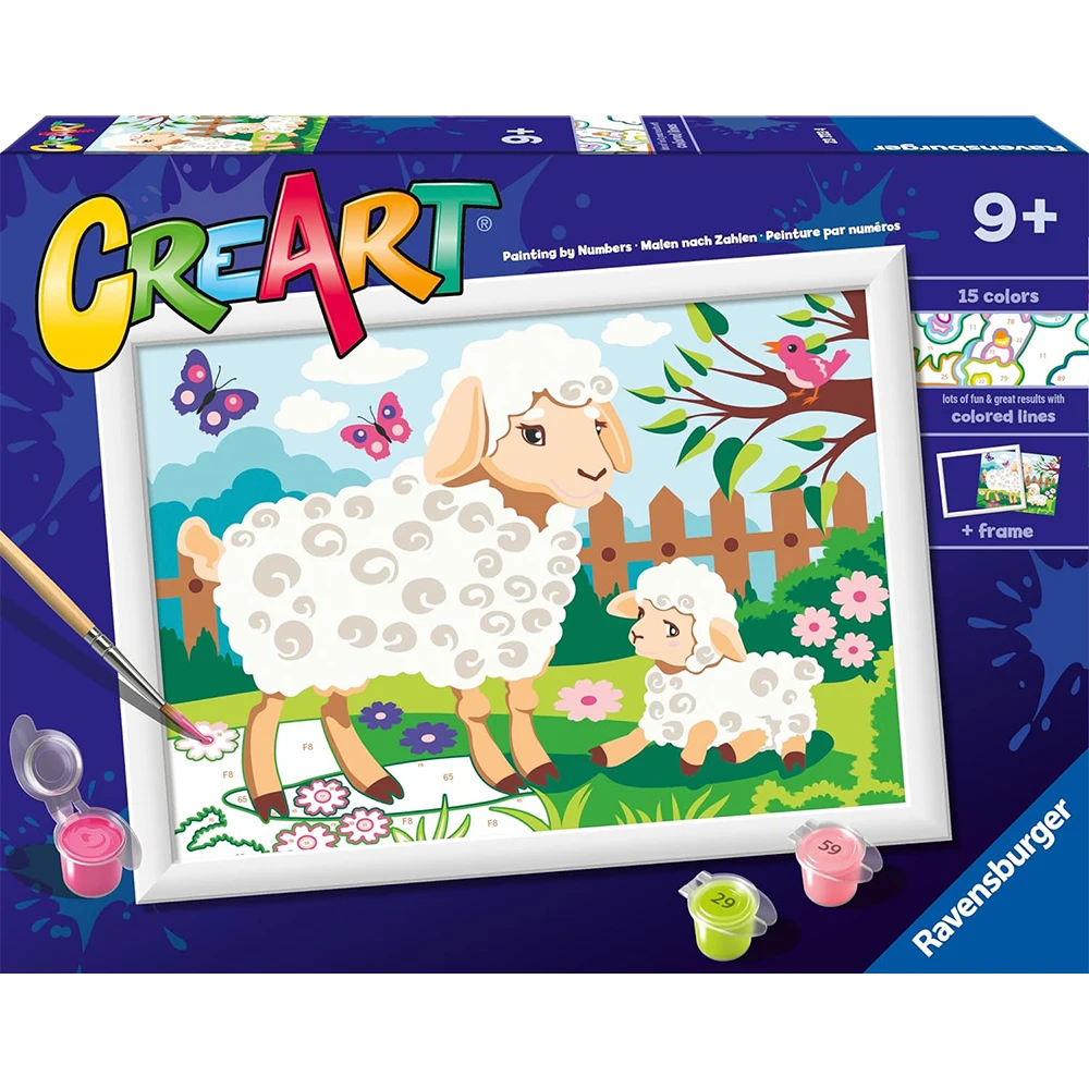 RAVENSBURGER CREART SHEEP PAINTING KIT, 23723, original, toys, boys, girls, gifts, collector, store, new, games, family, puzzle