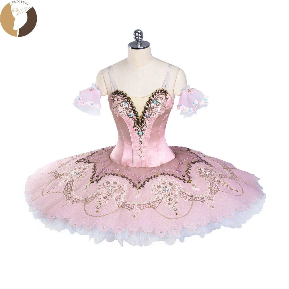 FLTOTURE Women Ballet Professional Pink Sugar Plum Fairy Pancake Skirt QW1379A Sleeping Beauty Classical Variation Tutu