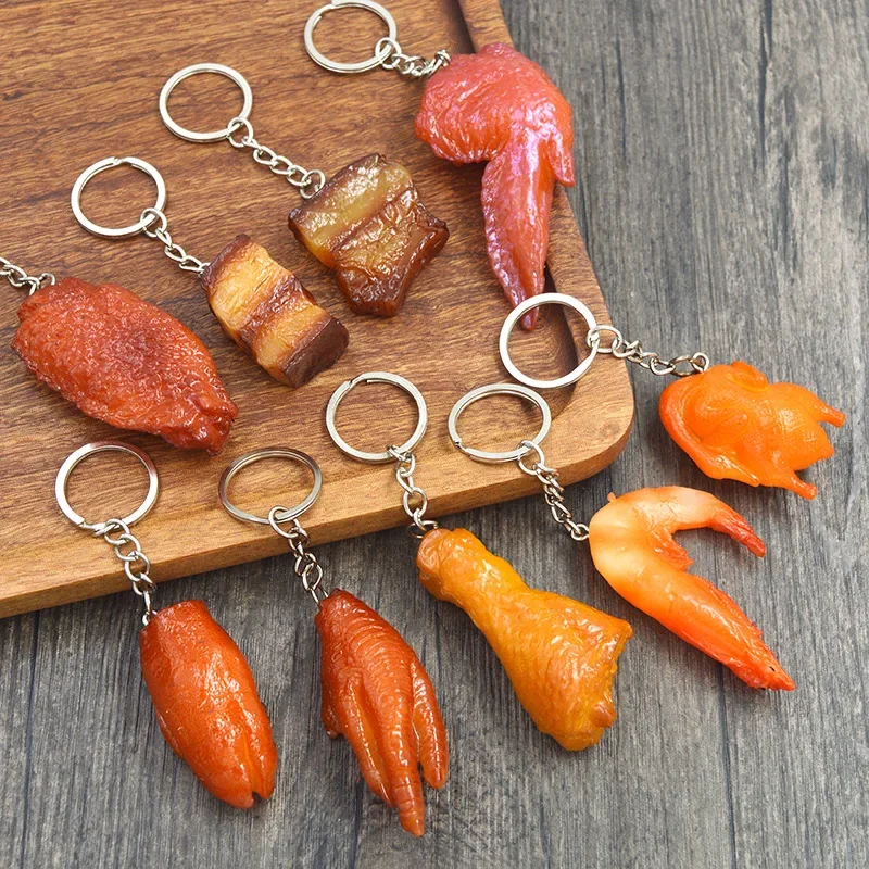 Kreative Simulation Lebensmittel Keychain PVC Modell Geschenk Keychain Weichen Kleber Gefälschte