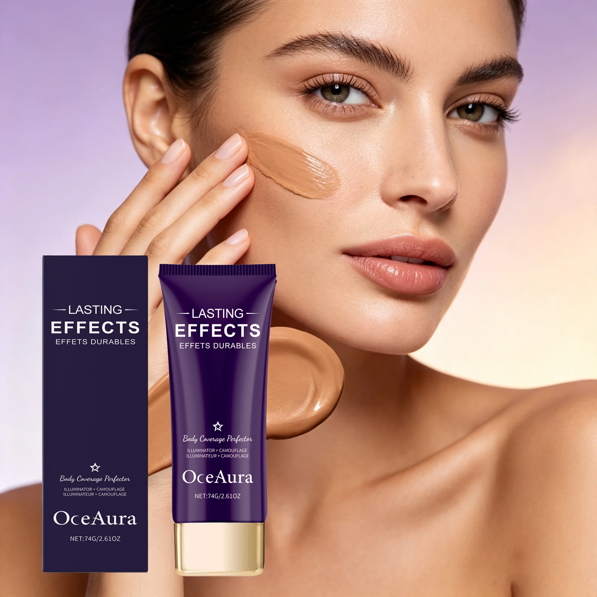 74G Natural Color Body Concealer Cream Moisturizing Perfect Coverage Enhance Smoothness Improve Skin Texture Oil Control Glowing Non-greasy Body Concealer