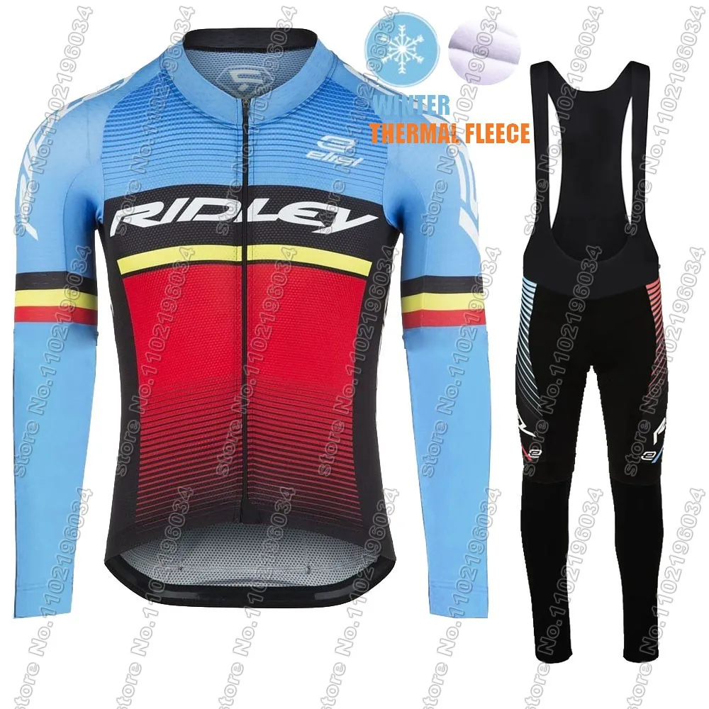 Winter Retro Team 2024 Cycling Jersey Set Men USA Clothing Suit Long Sleeve MTB Bike Road Pants Bib Ropa Ciclismo