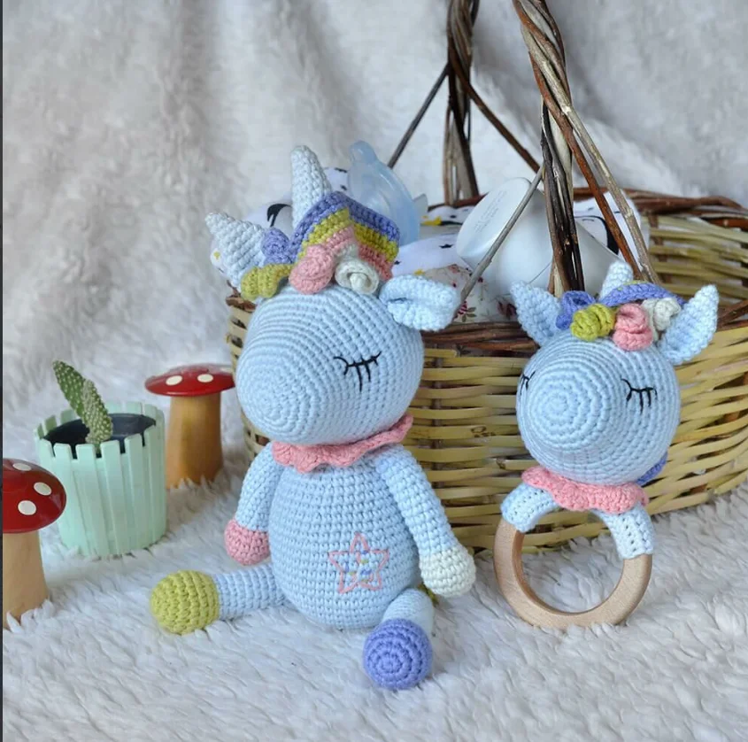 Unicorn Amigurumi Organic Cotton Kids Toy