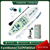 FunWater SUPFW05A TIKI Inflatable Stand Up Paddle Board 10.6'' Long 33' Wide 6' Thick, EVA anti-slip, 12-15 PSI Pressure