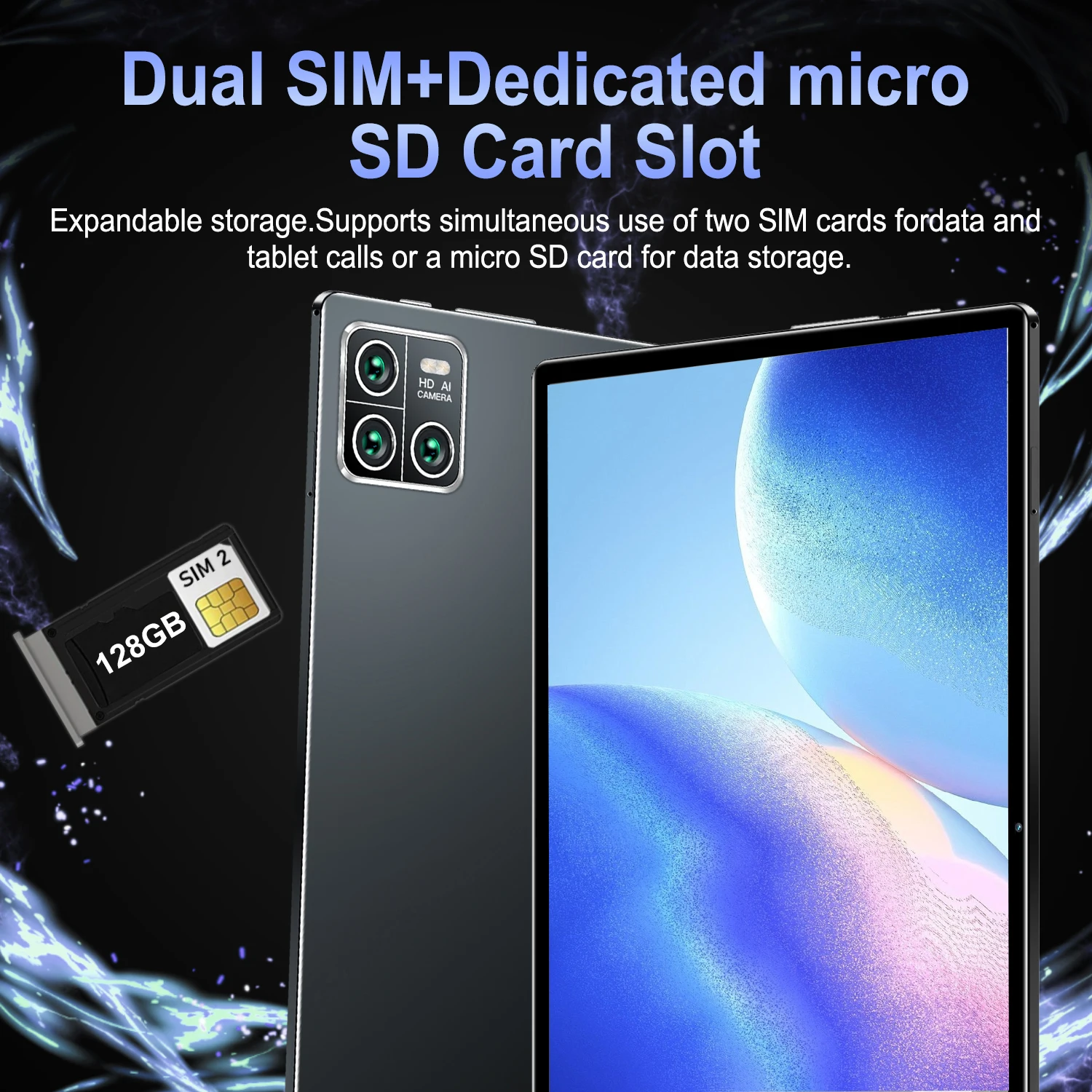 New 2026 5G Tablet 10.58 Inch HD Display 16GB RAM 1TB ROM 20000mAh 14 Core Android13 GPS WPS Dual SIM With Keyboard