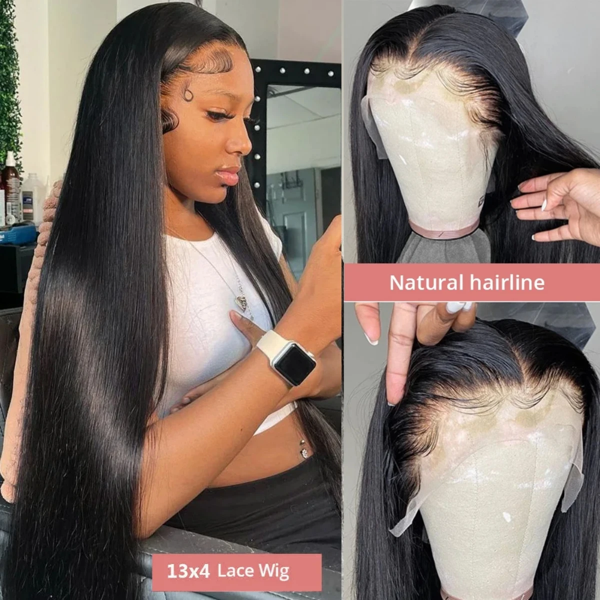 13x4 13x6 Hd Lace  Straight Brazilian Wigs Glueless Brazilian Human Hair Wig 100%  Human Hair For Black Woman Closure Wig Human