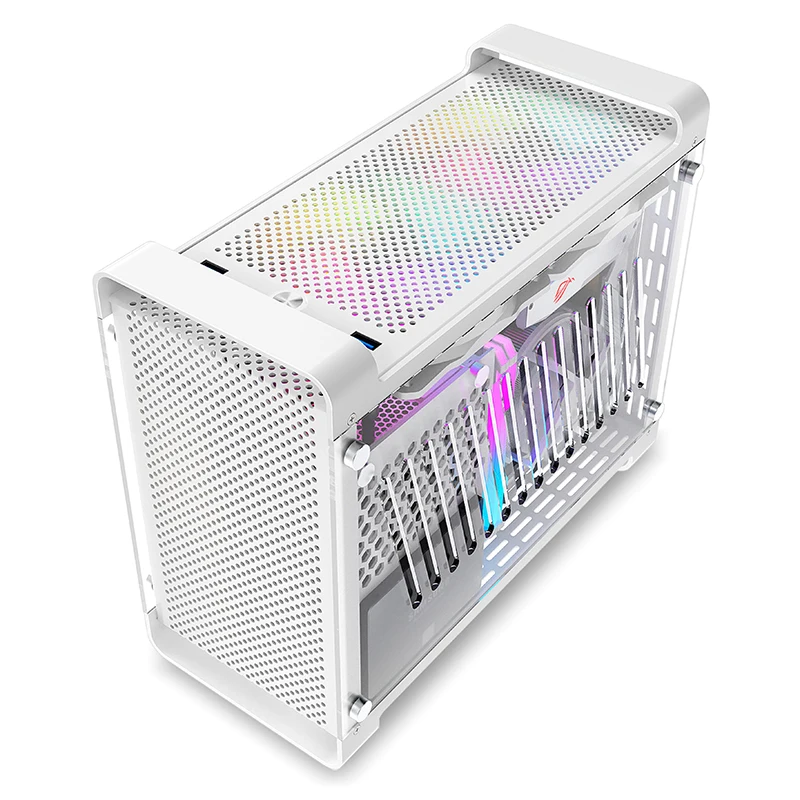 Imagem -05 - Metalfish-alumínio Itx Branco Case Mala Computador Portátil pc Gaming Pequeno Chassi Suporte Sfx Psu 306 Milímetros Gpu Ventilador 12 Centímetros g5 Plus