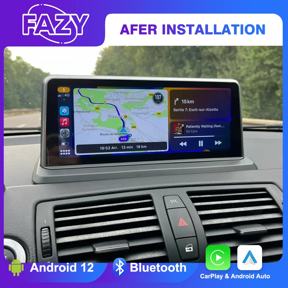 Android 14 Wireless CarPlay Screen For BMW 1 Series E81 E82 E87 E88 2004-2013 Car Multimedia Player GPS Auto Radio Stereo 4G DSP