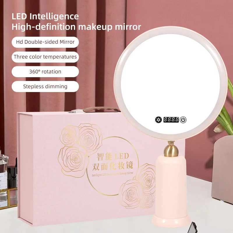 

HD double-sided mirror led makeup mirror with light fill light charging HD desktop mirror home dressing table dormitory