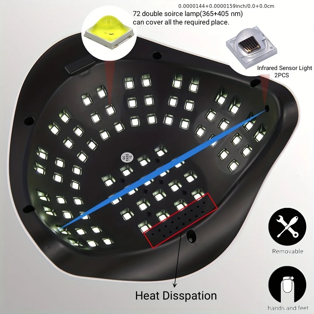 New Big Space LED Nail Curing Lamp For Home Salon Powerful LED Drying Lamps For All Gel Polish Professional Nail Equipment