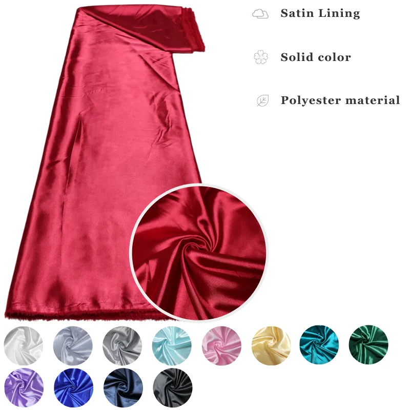 

Solid Color Silky Satin Fabric metallic feel Brocade Fabric Haute Couture Wedding Dresses intimate pajama DIY Patchwork Material