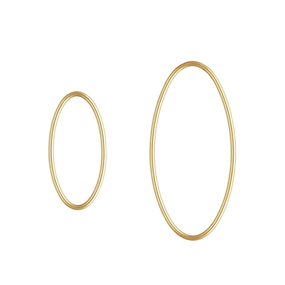 4pcs 14K Gold Filled Plain Oval Closed Jump Rings for Jewelry Making 10x20mm 15x30mm