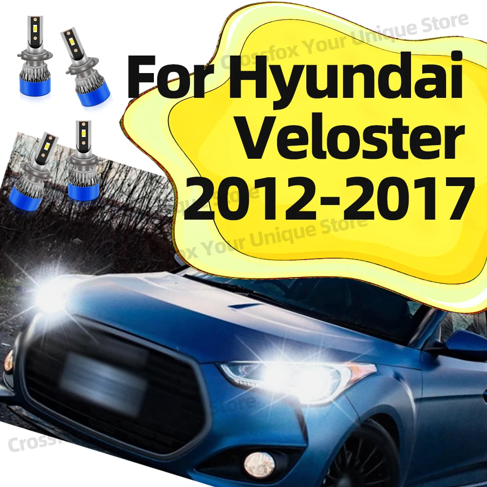 

2/4 шт. для Hyundai Veloster 2012 2013 2014 2015 2016 2017 светодиодные фары дальнего и ближнего света 20000LM 3570 чипы CSP головка Lampada