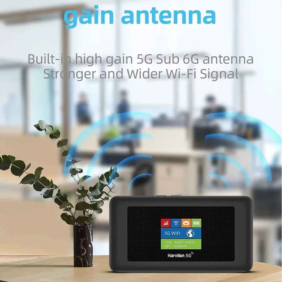 Router WiFi portatile 5G sbloccato Router 5G SIM / ESIM MiFis con batteria WiFi 2.4G e 5G 5000mAh
