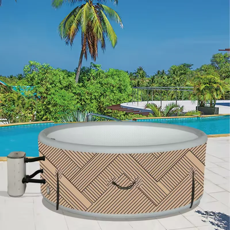 Outdoor Indoor Cold Ice Bath Plunge Portable Ice Plunge Spa Pool Inflatable Hot Bath Tub With Cover For Adults 2-8 people