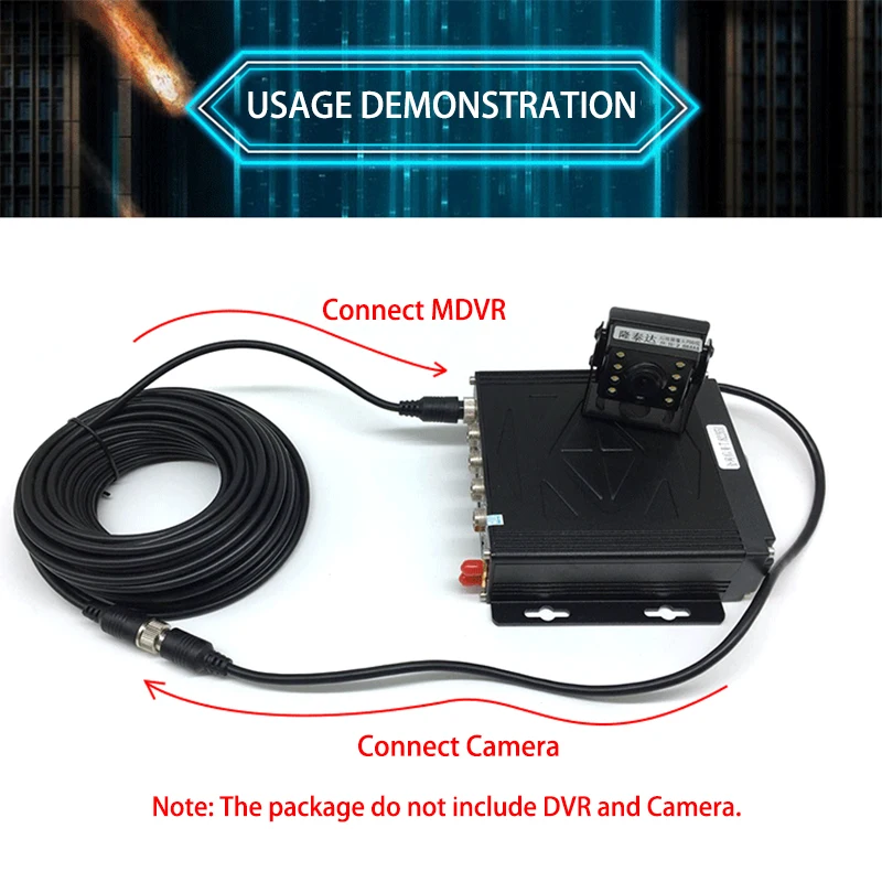 Cabo impermeável aviação conector, extensão vídeo e áudio cabo para veículo CCTV câmera e monitor de carro, 4 pinos, 5m, 15m, 20m