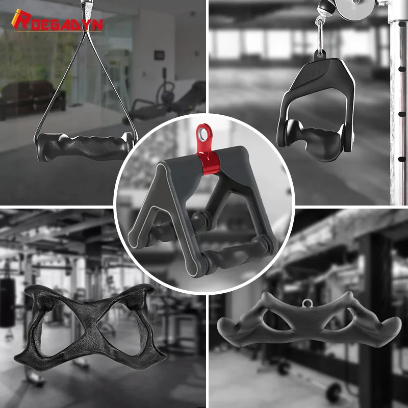 ROEGADYN-Fitness Biceps Triceps Rope Gym Lat Pull Down Grip Handles Pulley Cable Machine Muscle Training Handle