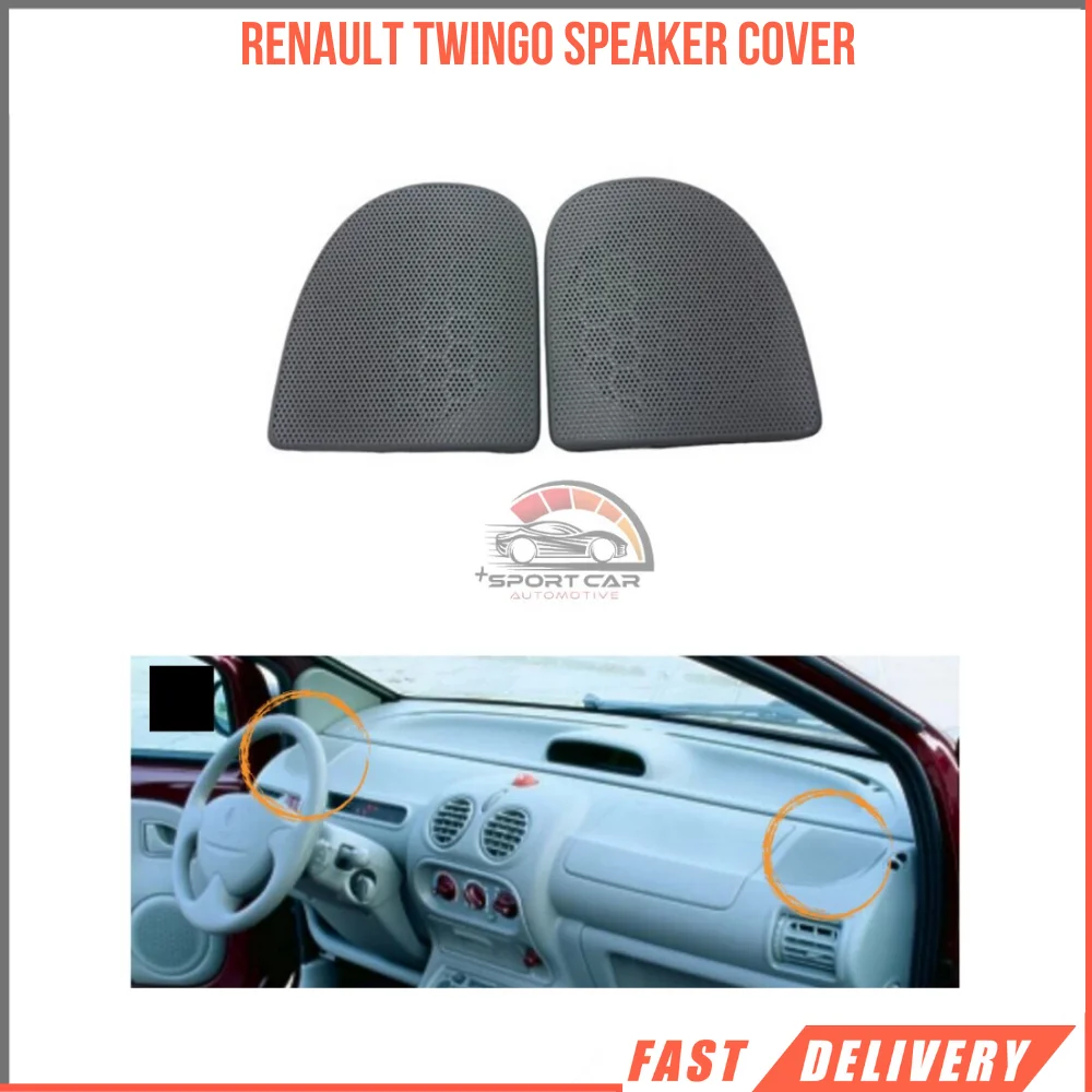 For Renault Twingo front console top speaker cover grid frame left 2 PCs set gray color 7701206099 7700422526