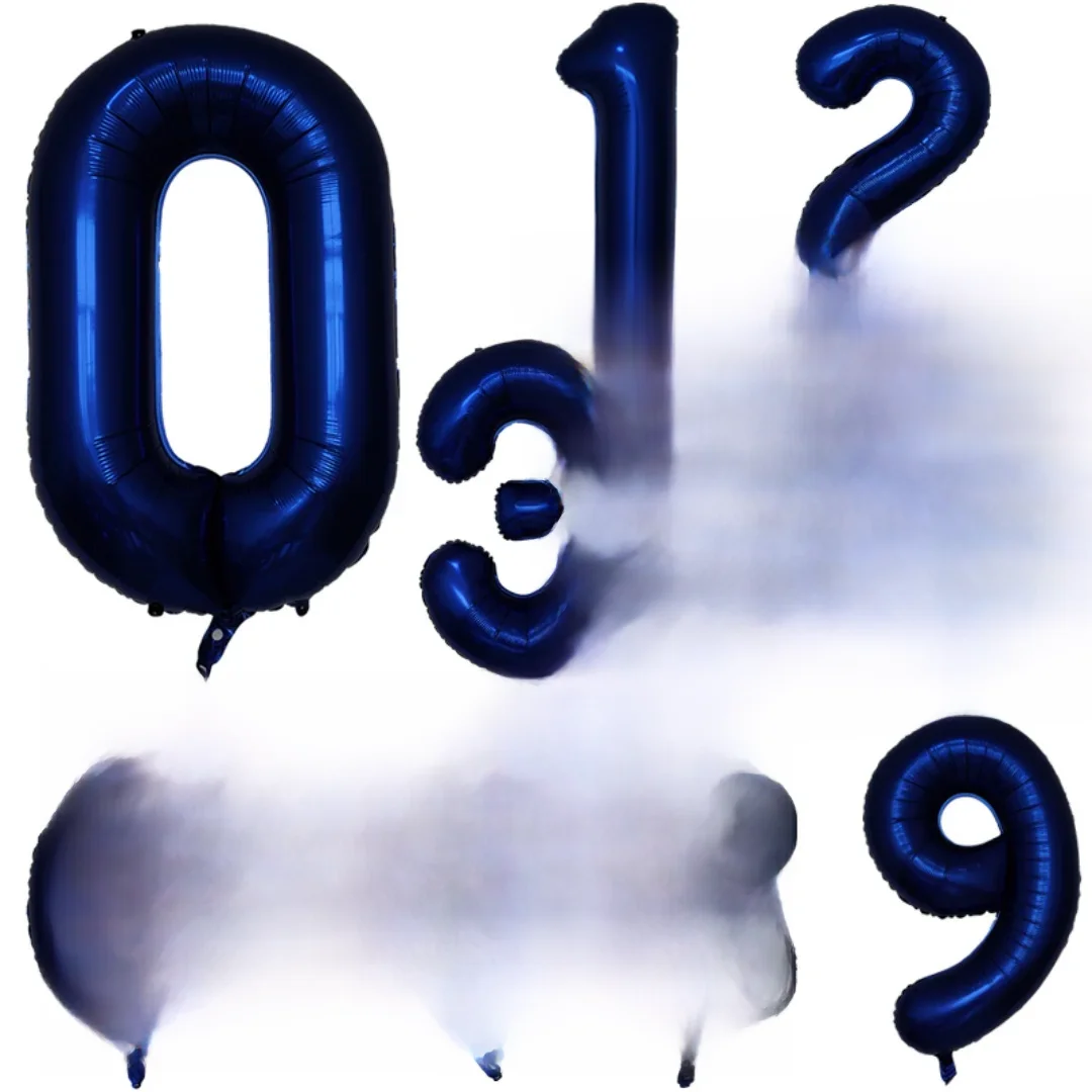 Ballon numérique en aluminium avec chiffres bleu foncé, 40 pouces, 0-9, décoration de fête d'anniversaire pour enfants, jouet de réception-cadeau pour bébé, cadeaux de remise de diplôme pour enfants