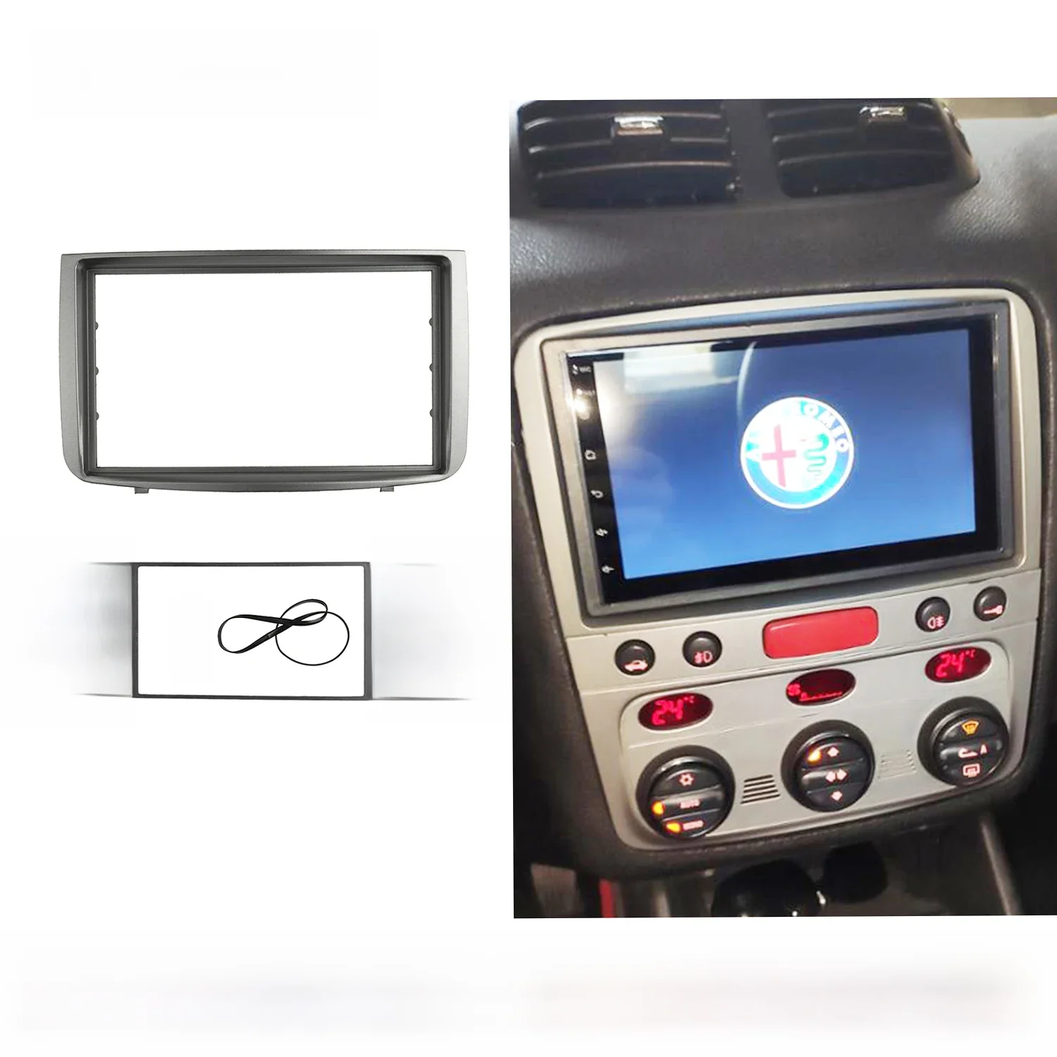 Radioodtwarzacz 2 Din dla ALFA ROMEO 147 Stereo GPS DVD Panel Dash Refitting Installation Mounting Kit Audio Trim Frame Bezel — zdjęcie 2