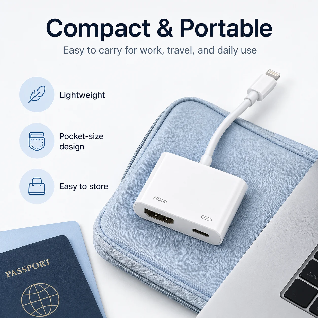 4K Video Audio 60Hz 30Hz Converter Lighting USB C/Type-C to HDMI+USB C/Type-C Digital AV Adapter For iPhone to HD TV Projector M view 6