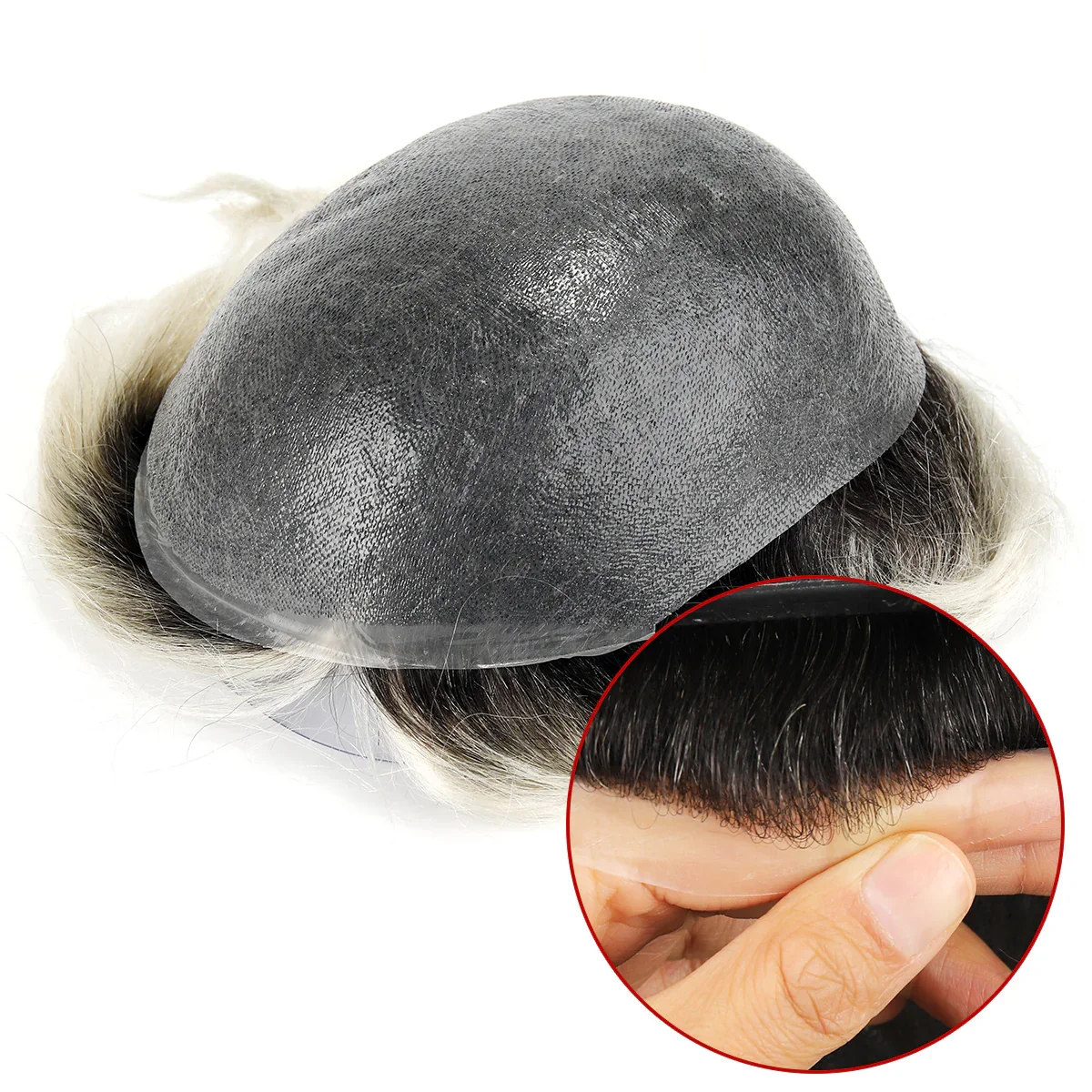 

TUS20 Парики с темными корнями для мужчин Система волос на коже Индийские человеческие волосы Remy 0,04-0,06 мм Парик из натуральных волос Мужской парик