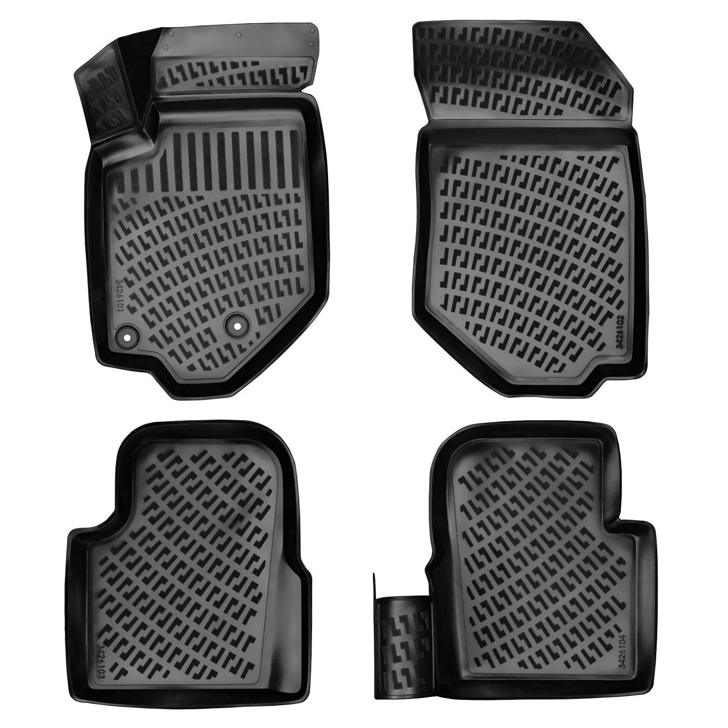 Floor Mats + Cargo Trunk Liner Fits Citroen Berlingo 2009-2018 Set - All Weather Maximum Coverage - Water Resistance