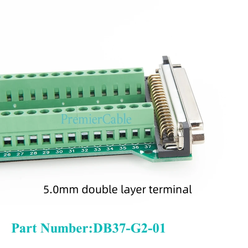 DB37 Buchsen-DIN-Schienenmontage-Steckverbinder D SUB 37-polig zu Bearbeitungs-Klemmenblock, lötfreies Schraub-Breakout-Board, Signalmodul – Detail 5