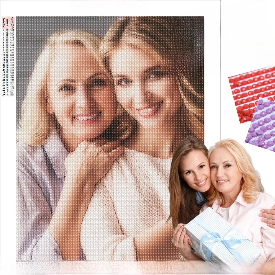 RUOPOTY Foto Aangepaste DIY Pas uw eigen schilderij aan Volledige ronde strass borduurwerk Gepersonaliseerde fotokunst Decor schilderij - afbeelding 2