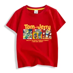 Summer Hot-selling Tom And Jerry Print Children's 100% Cotton Short-sleeved Loose Comfortable T-shirt Boys And Girls T-shirt