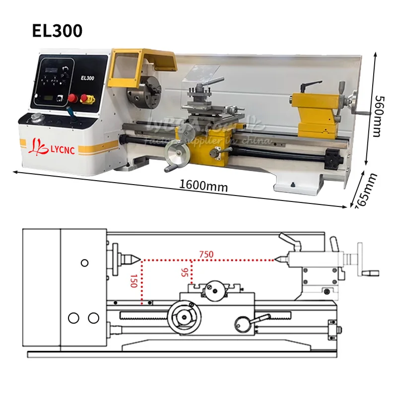 EL250/300 Automatic Metal Precision Home Lathe Customized Small Simple CNC Programming Lathe 1.5kw 2.2kw Motor