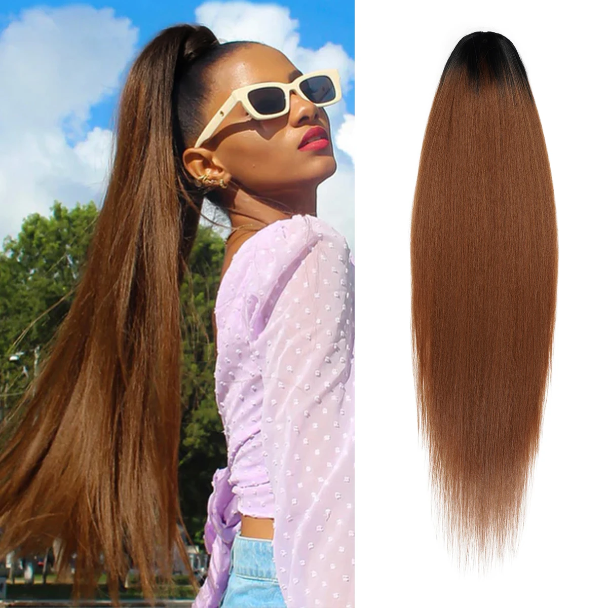 

Instant Glitz Synthetic Drawstring Ponytail Straight 36"