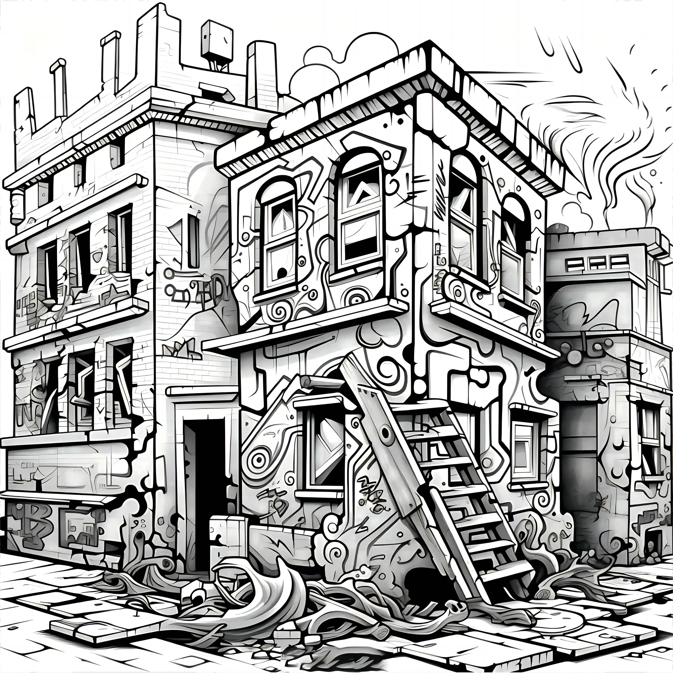 Adult Picture Book Street art Coloring Book 20page For Birthday Party Relieve Stress Kill Time Graffiti Painting Drawing Books