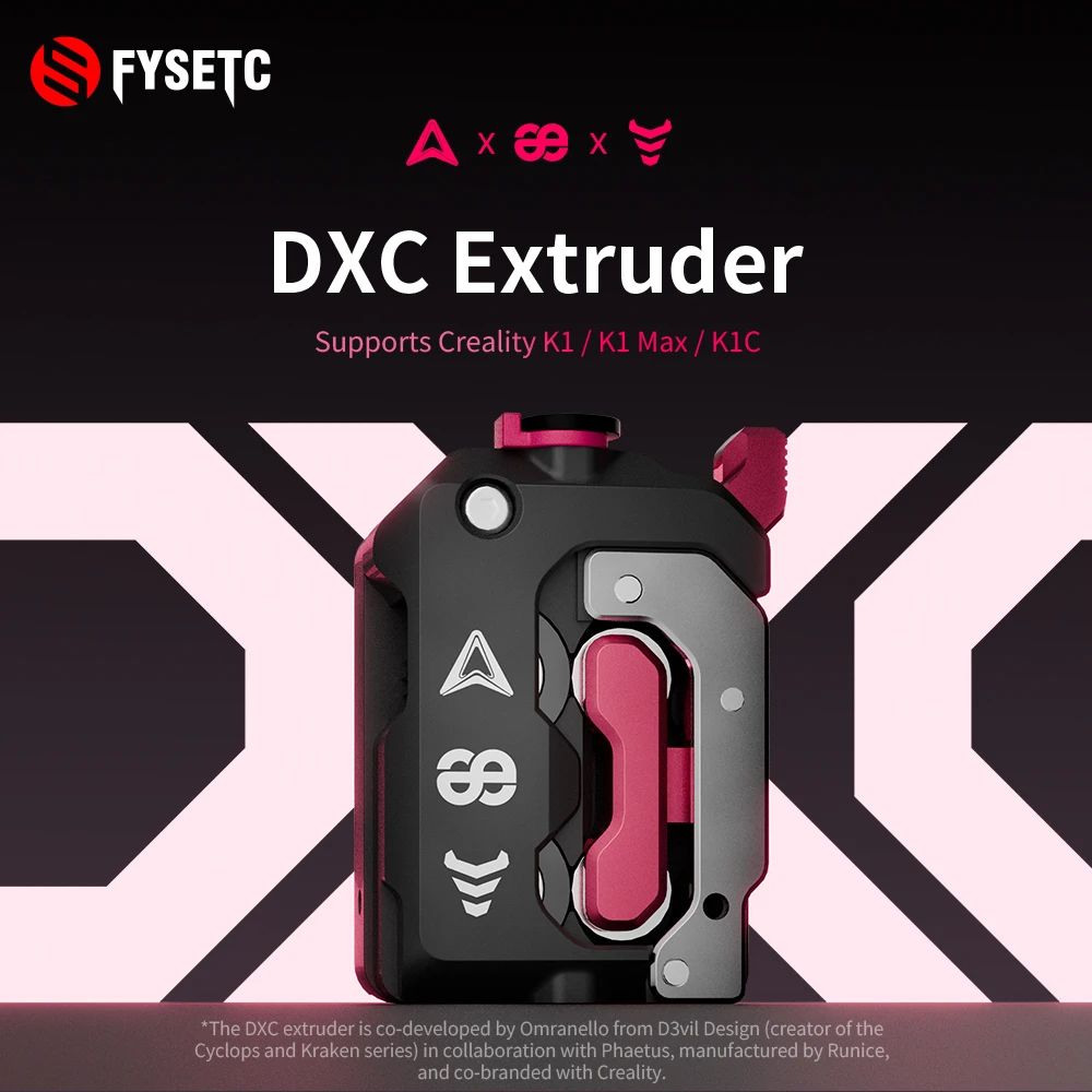 Newest Phaetus DXC V1.1 Extruder Helical Gears Dual-drive System Standard Version Creality K1 / K1 Max / K1C