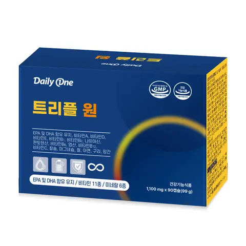 데일리원 트리플원 오메가3 종합 멀티 비타민 올인원 영양제 1,100mg X 90캡슐