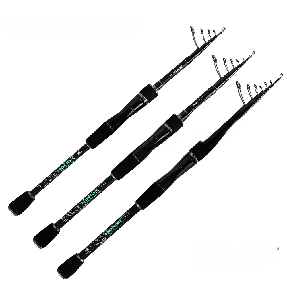 Mifine honor teleskop ische Angelrute 24t Kohle faser 2,1 m 2,4 m 2,7 m Reises pinn ruten locken Gewicht 3-18g 6-27g feste Spitzen ruten