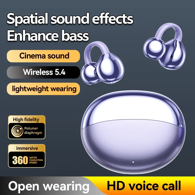 NOVOS Fones de Ouvido Sem Fio Bluetooth 5.4 com Cancelamento de Ruído AI, Fones de Ouvido HiFi Estéreo Over Ear, Headset Esportivo à Prova d'Água IPX7 para Treino