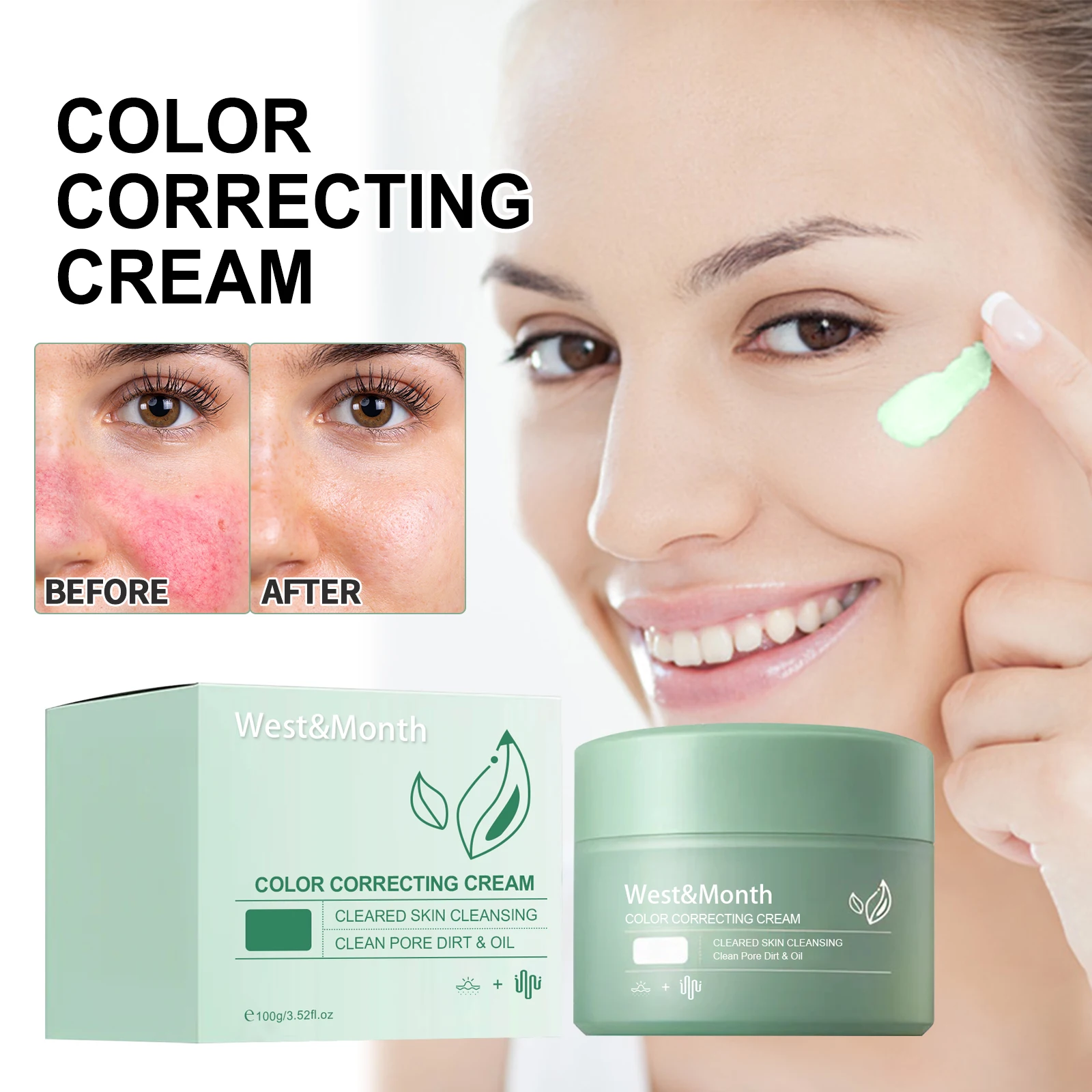 

West Month 100g Skin Repair Cream Reduce Redness Remove Dark Spot Moisturizing Soothing Anti Freckle Brightening Tone Face Cream
